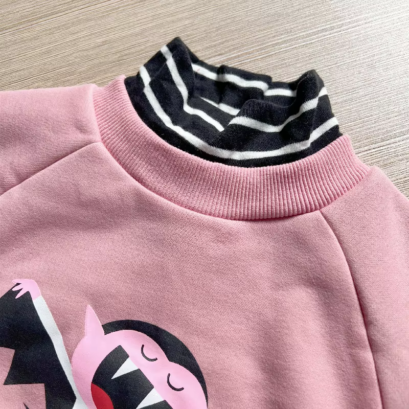 Sudadera de invierno para niña con forro polar y cuello alto - imagen 3