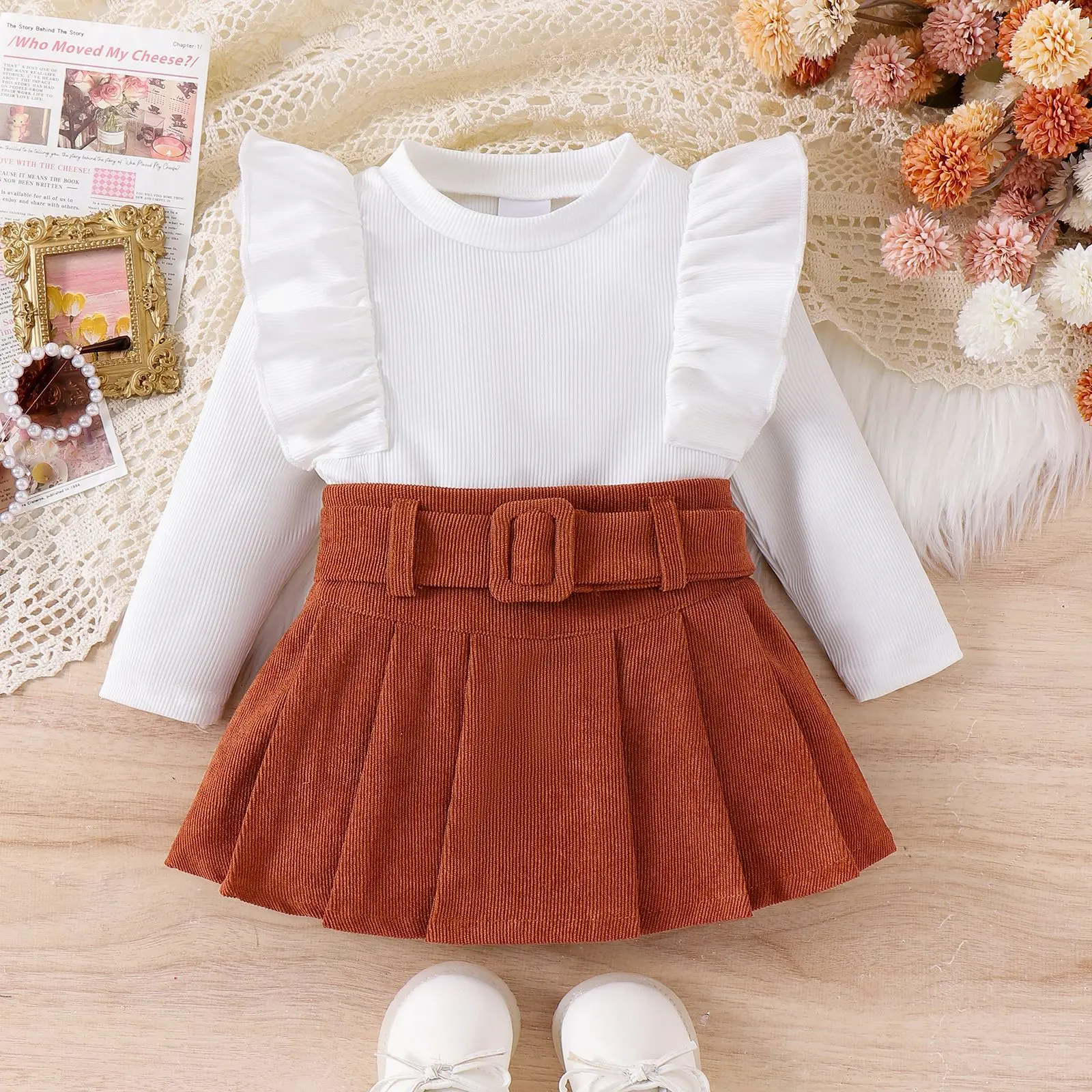 Conjuntos de niñas para primavera-otoño: moda coreana con falda - imagen 5