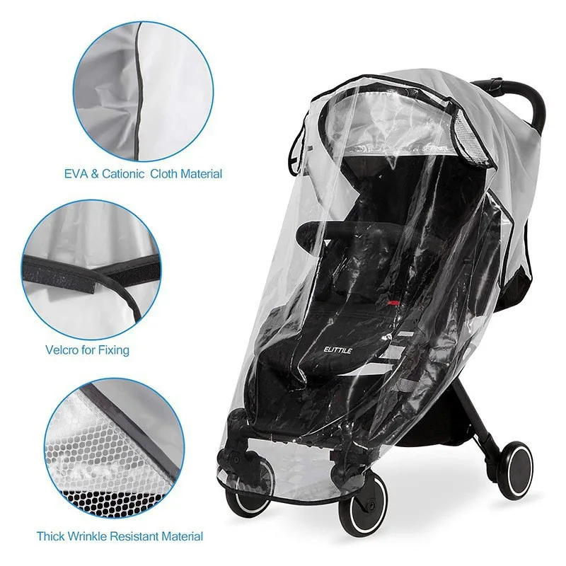 Cubierta impermeable transparente para cochecito contra viento y polvo - imagen 4