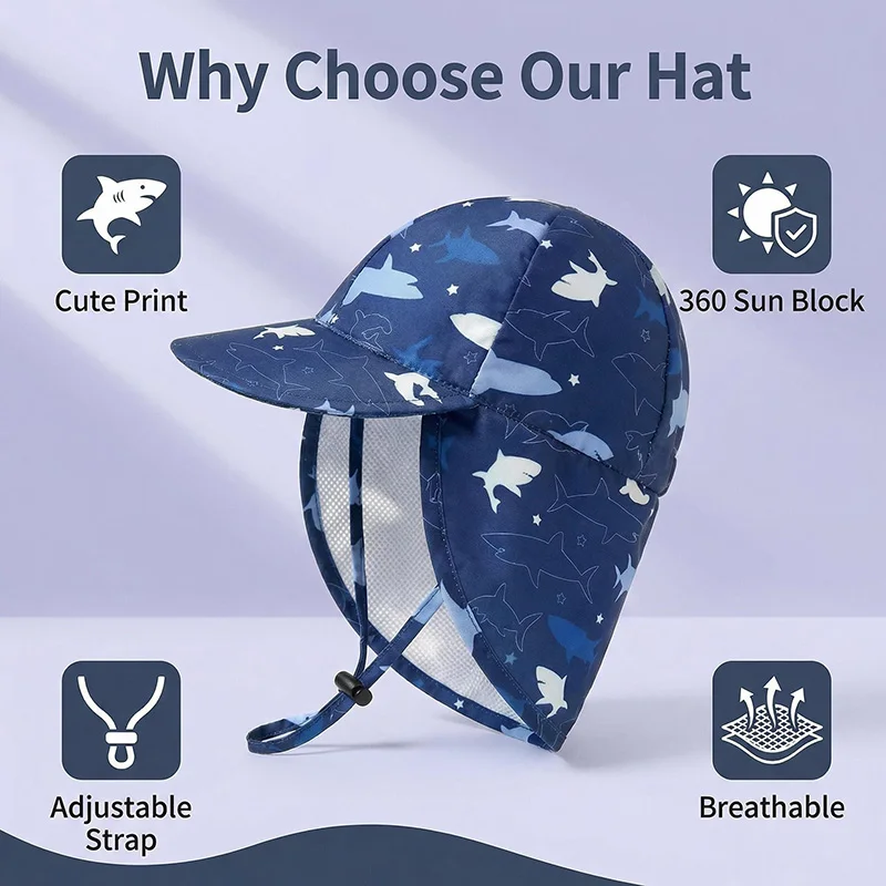 Sombrero pescador de verano con protección solar para el cuello - imagen 4