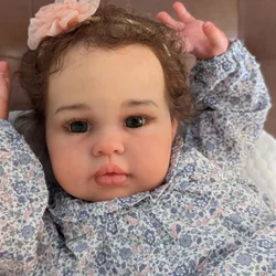 NPK Ellie muñeca bebé realista de pelo injertado tacto suave