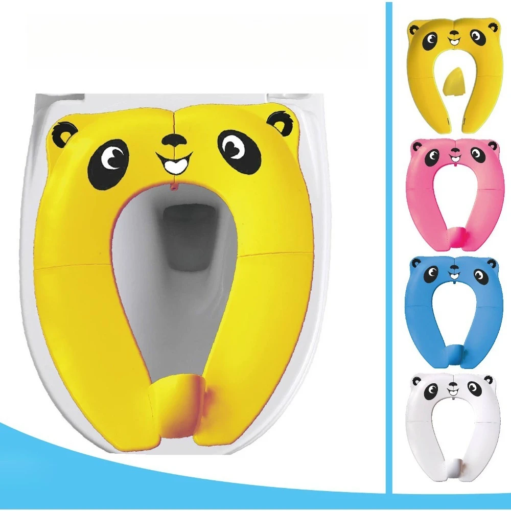 Asiento de inodoro infantil plegable antideslizante con silicona - imagen 4