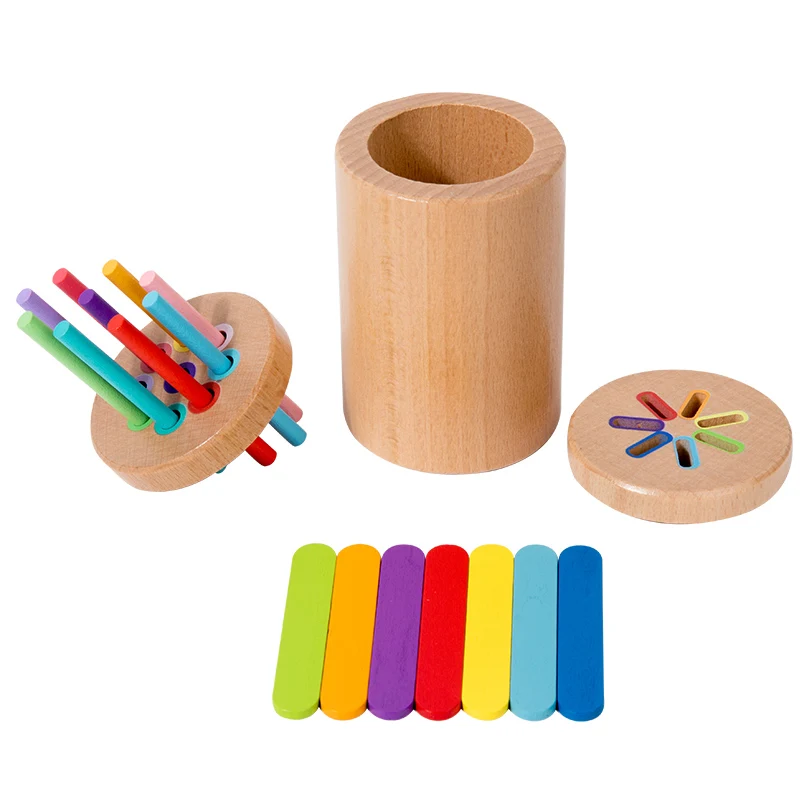 Montessori de madera para clasificar colores y motricidad fina - imagen 2