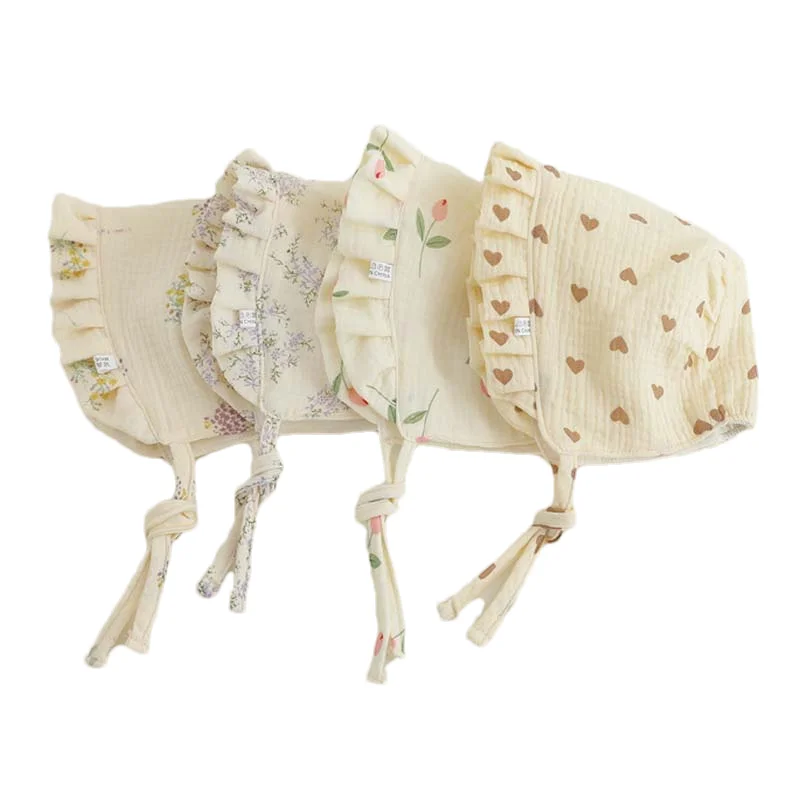 Gorro de muselina floral para bebé - Algodón suave, verano y otoño - imagen 2