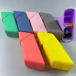 Estuche para brochas de maquillaje en silicona con cremallera