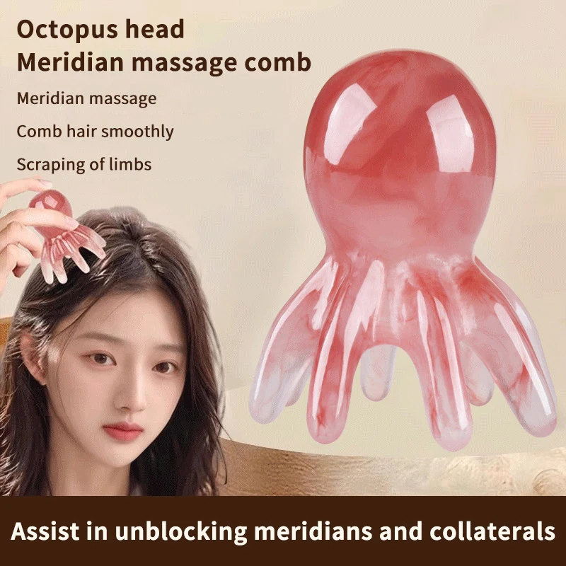 Peine de masaje para cuero cabelludo con pulpo - imagen 3
