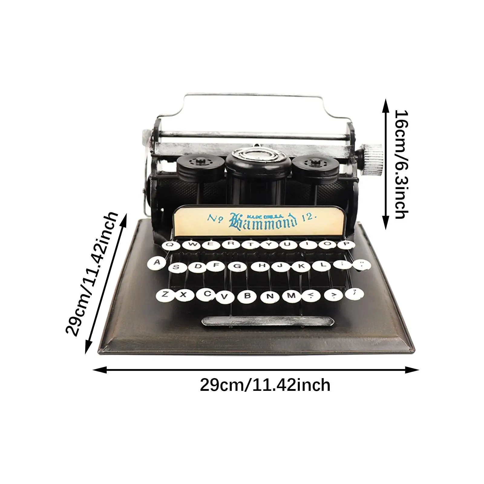 Retro Design Iron Typewriter Model Statue for Men Women Desktop Decoration Retro Design Iron Typewriter Model Statue for Men Women Desktop Decoration