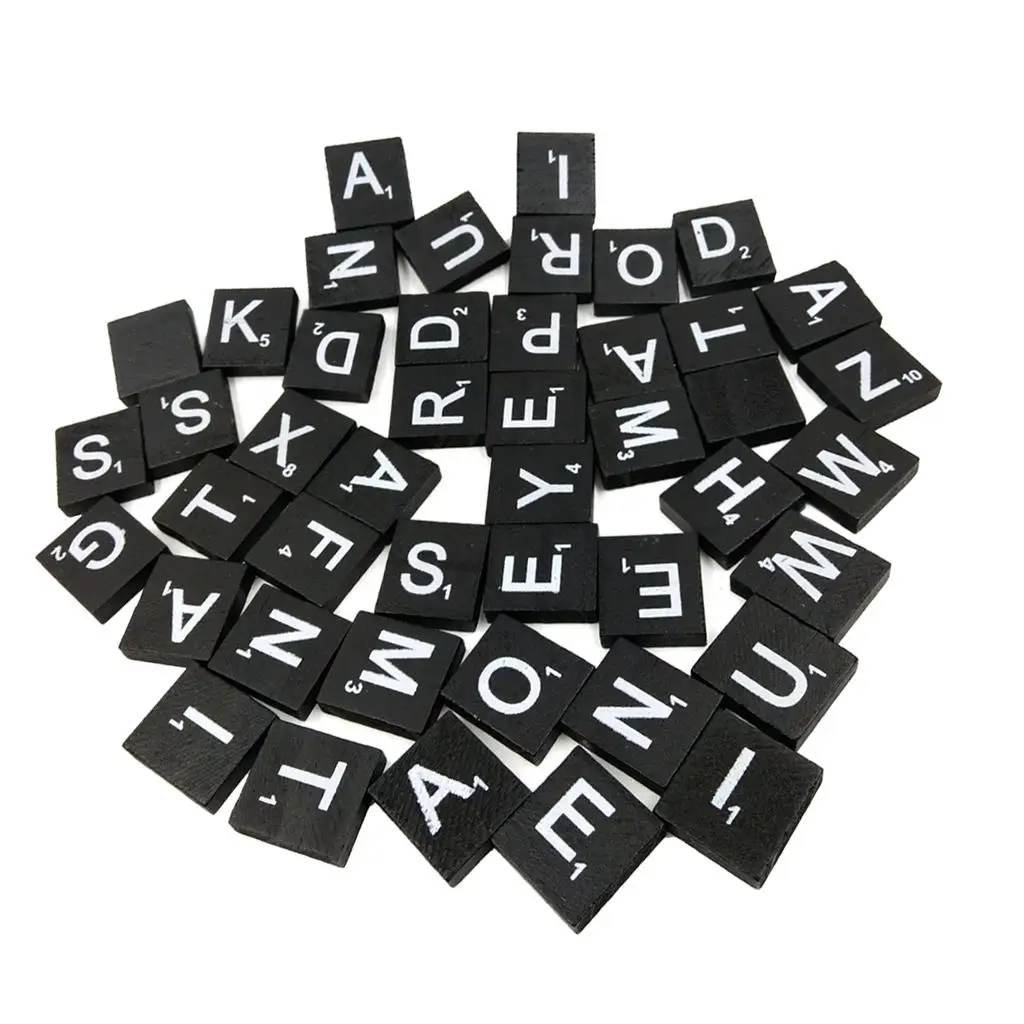 Alfabeto de madera con letras negras para manualidades infantiles - imagen 3