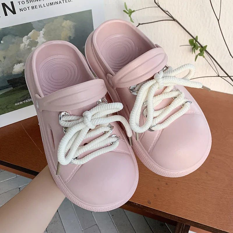 Zapatillas de plataforma para niña – Zuecos EVA suaves con cordones verano - imagen 5