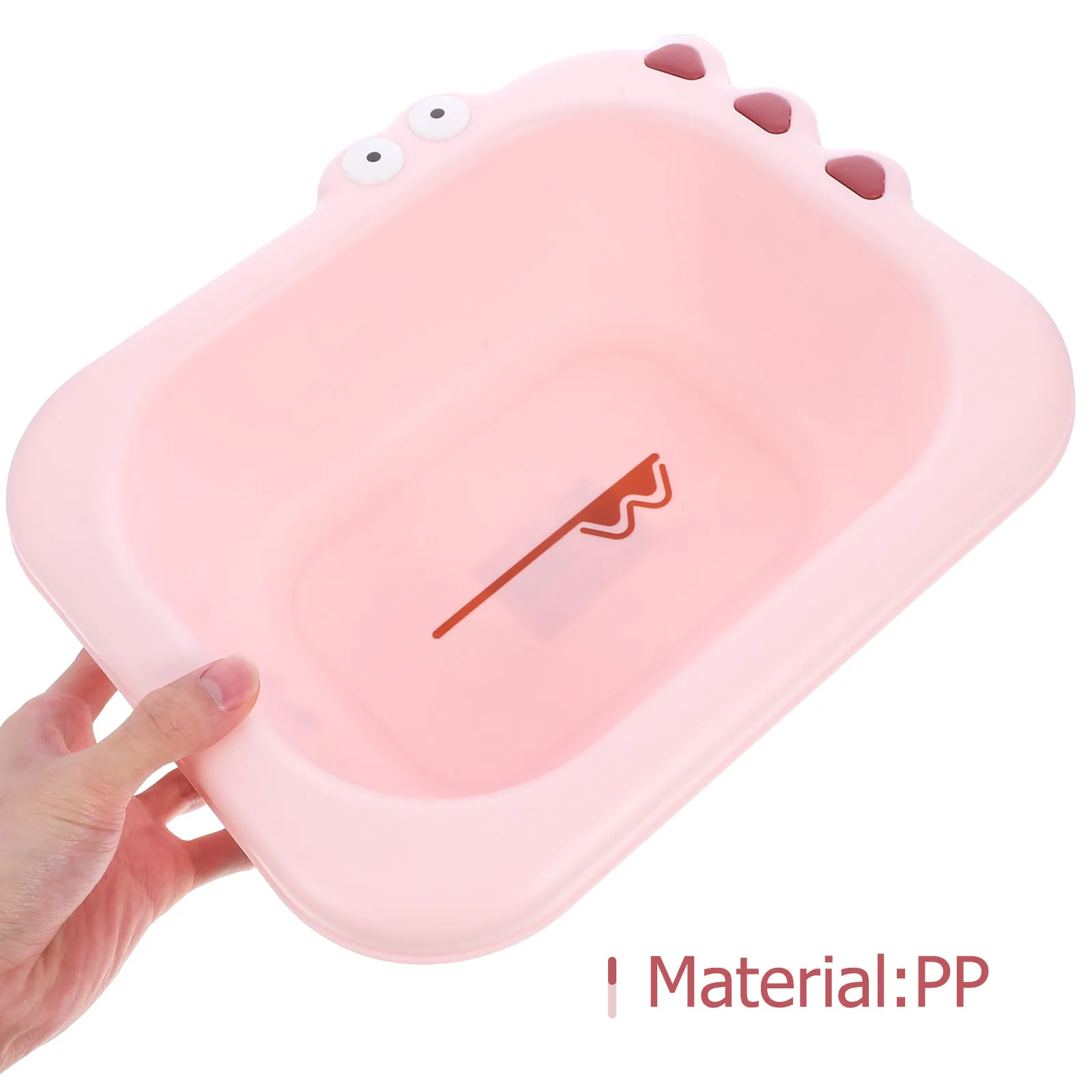 Lavabo para bebé rosa con dibujos para la cara, PP seguro fácil - imagen 4