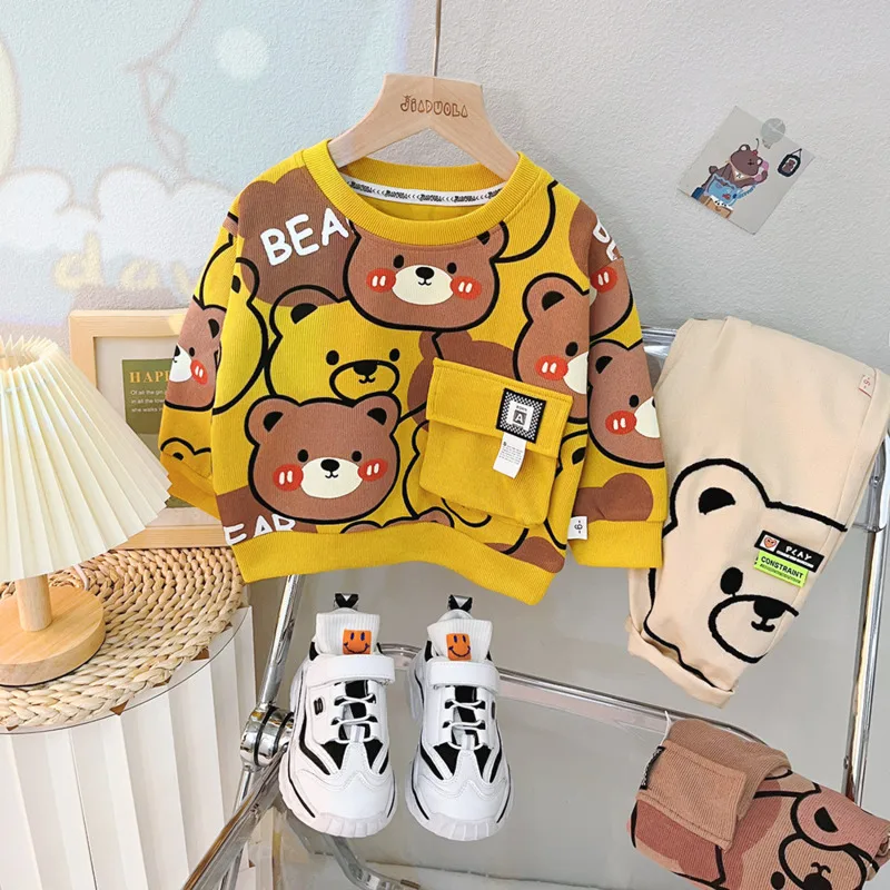 Ropa de otoño para bebé: camiseta y pantalón con dibujos animados - imagen 4