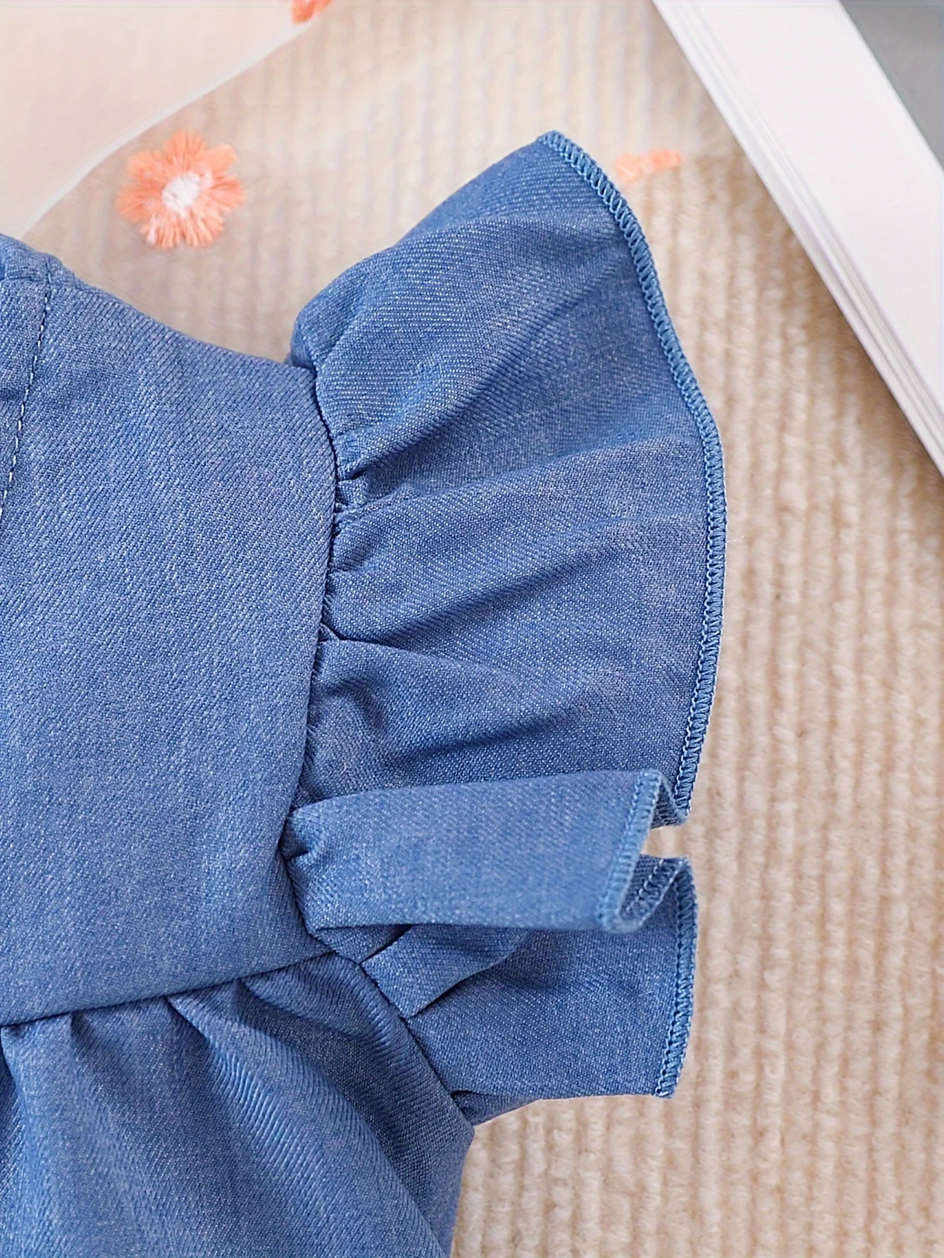 Conjunto verano niña: cárdigan vaquero manga globo y pantalón corto - imagen 3