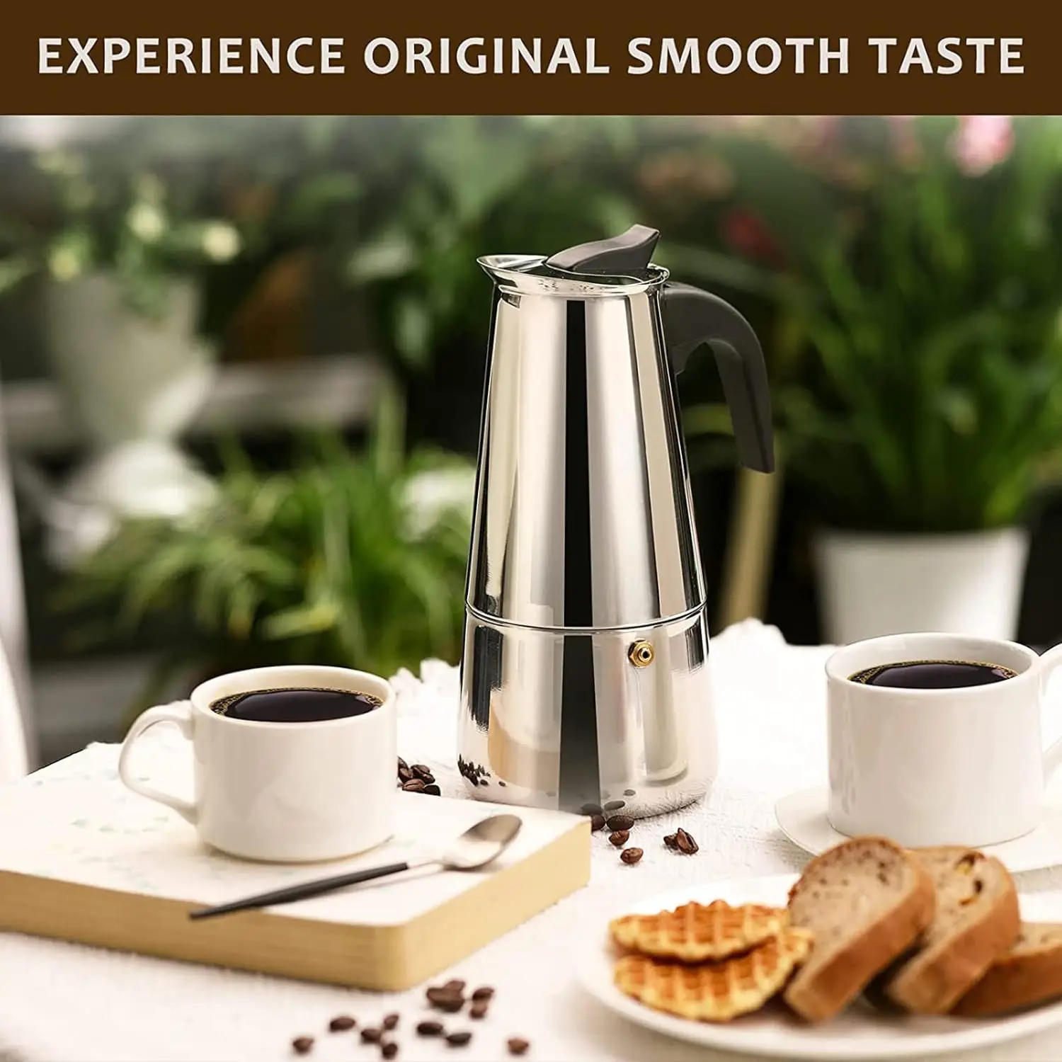 Cafetera moka para estufa 4/6/9 tazas – espresso en casa aluminio - imagen 2