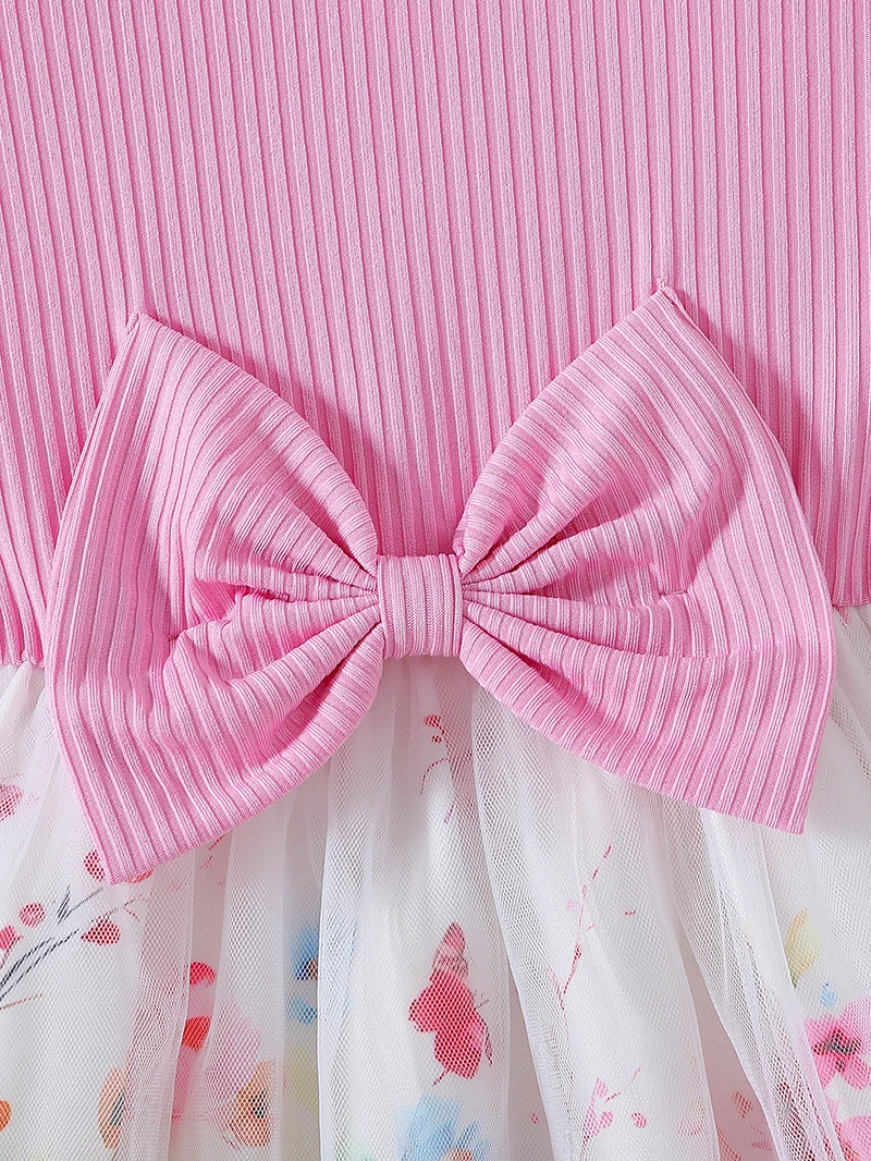 Vestido floral de malla de retales para niña – Princesa volantes - imagen 5