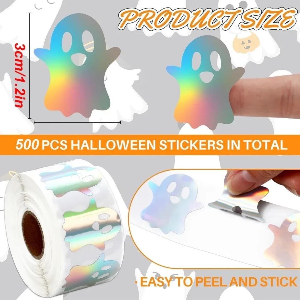 Pegatinas de Halloween autoadhesivas impermeables con fantasmas láser - imagen 3