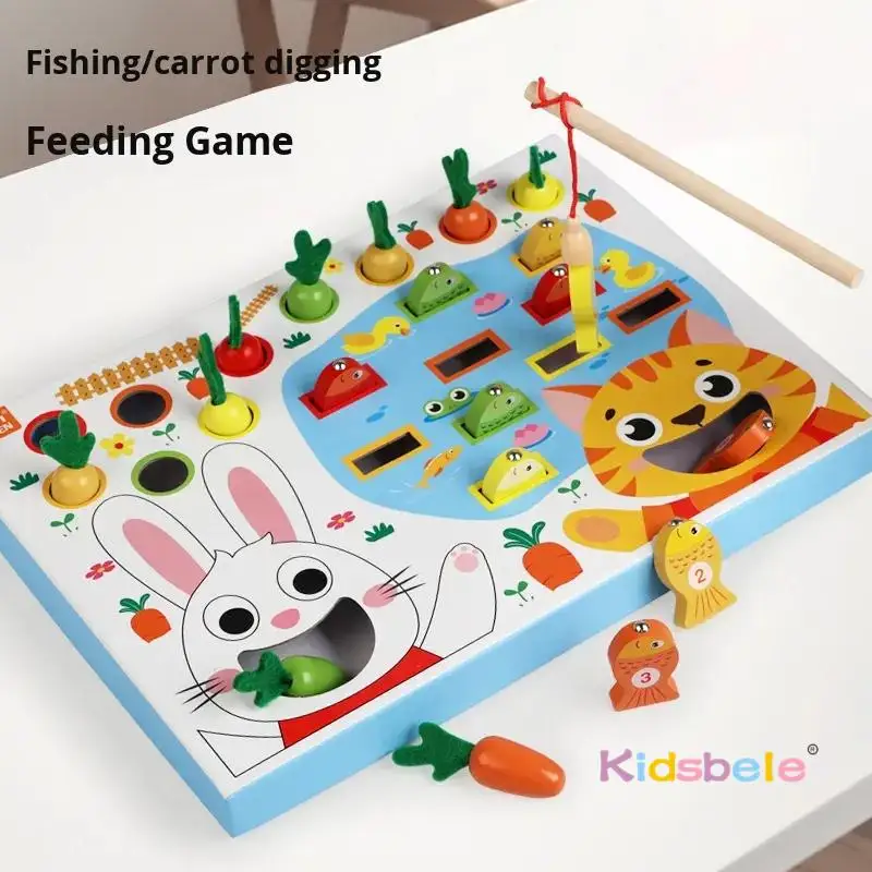 Juguete educativo Montessori de madera: xilófono y pesca para niños - imagen 2
