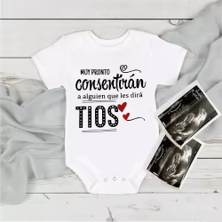 Mameluco body bebé estampado – Anuncio revelación género