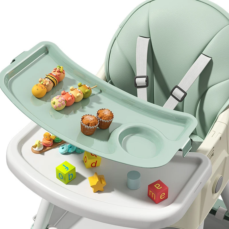 Silla de alimentación regulable con bandeja doble y almacenamiento - imagen 4