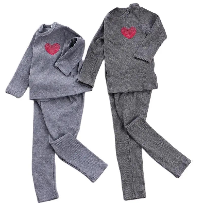Conjunto top y mallas manga larga infantil acanalado otoño invierno