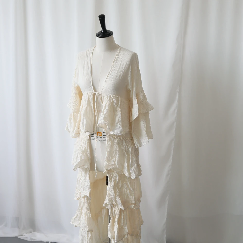 Vestido de embarazo bohemio para fotos con cintura imperio - imagen 2