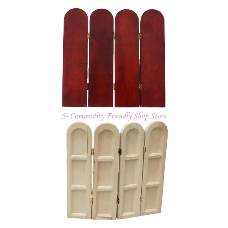 Mampara de madera plegable en miniatura