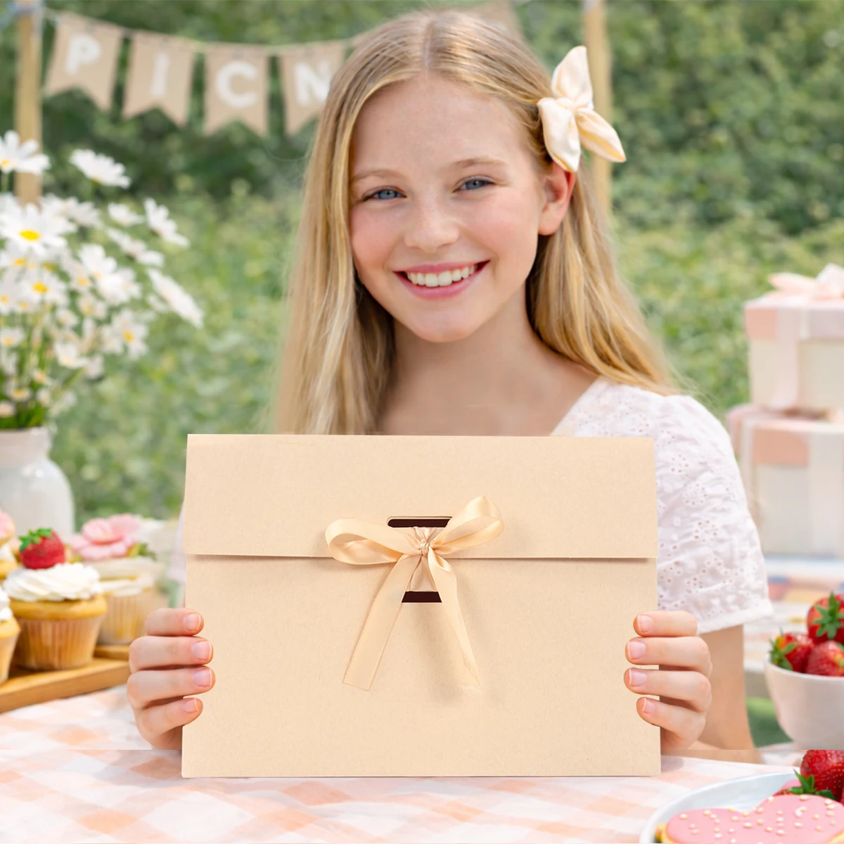 Bolsas de regalo para bautizo de color claro decorativas - imagen 4