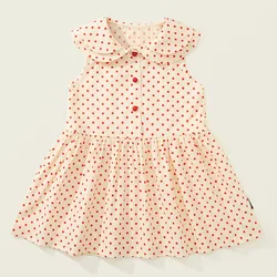 Vestido de princesa sin mangas para niña - Algodón con lunares