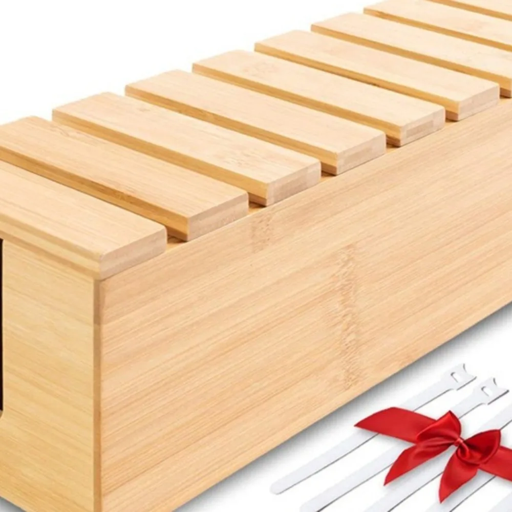 Ocultador de cables eléctrico madera para enchufes y TV - imagen 3