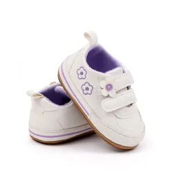 Zapatillas cuero PU para bebé de entretiempo con suela goma