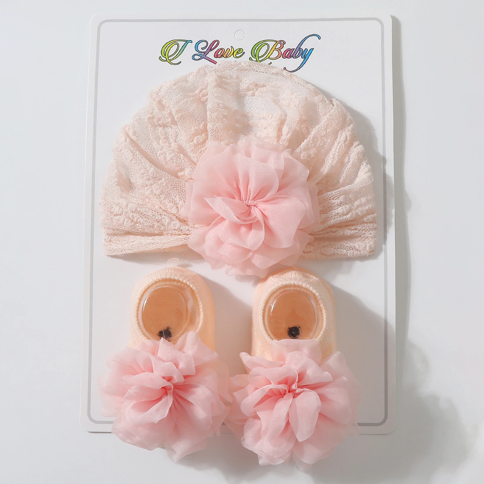 Conjunto de verano bebé recién nacido con gorro floral y calcetines - imagen 2