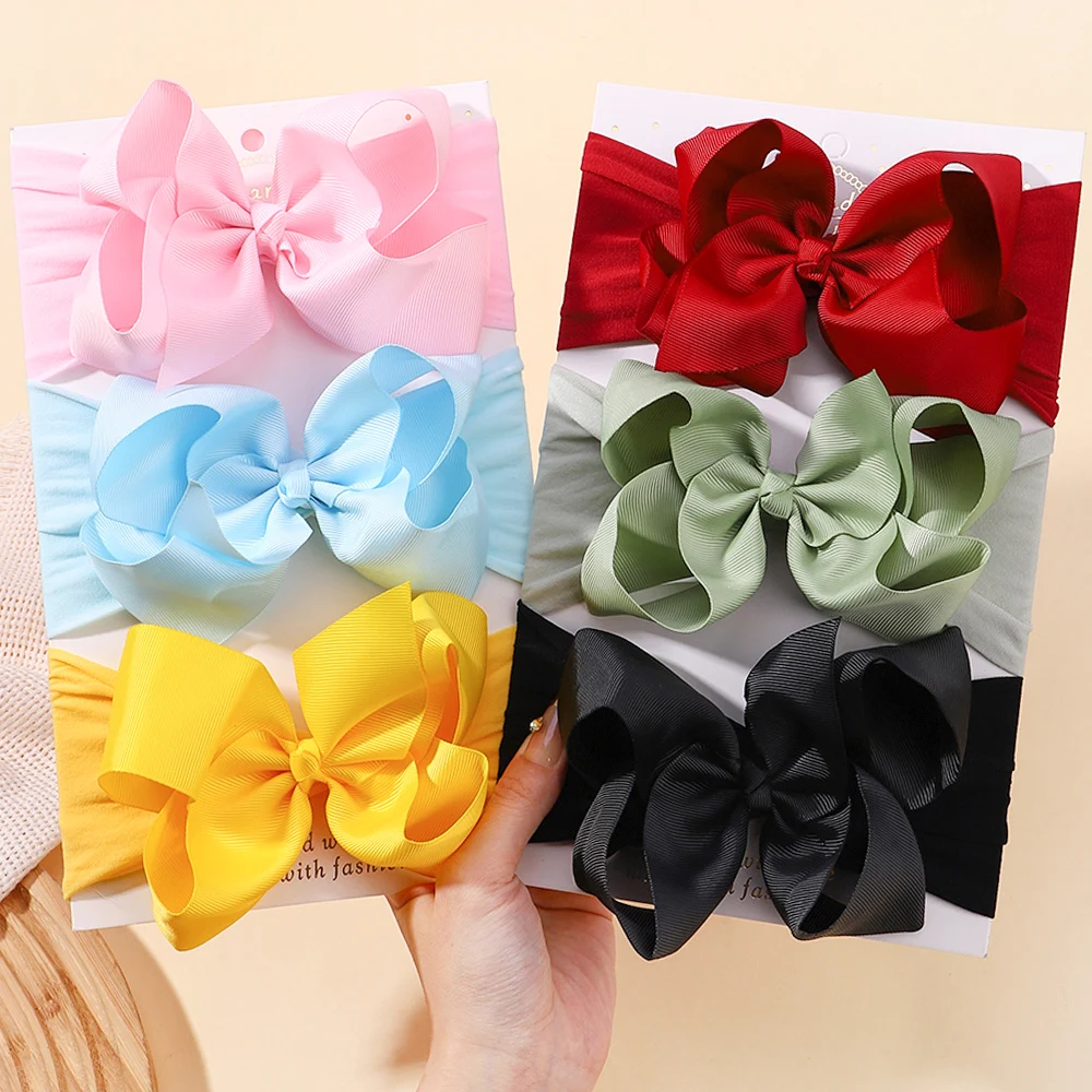 Turbante para recién nacida – Diadema elástica suave con lazo frontal - imagen 5