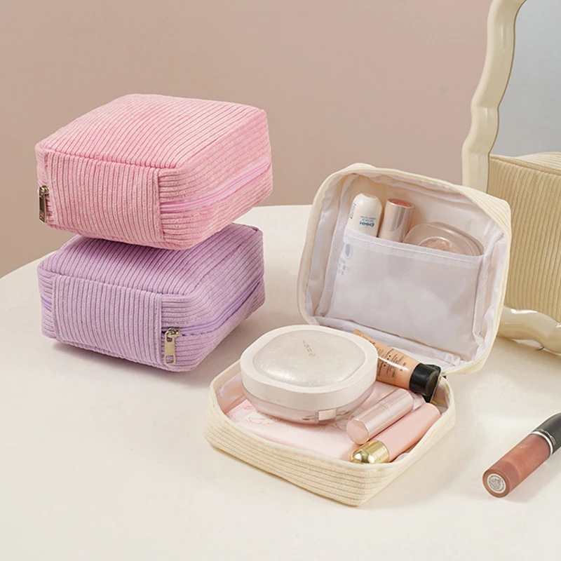 Bolsa de maquillaje compacta para cosméticos y toallas sanitarias