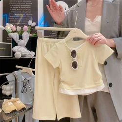 Conjunto de verano de manga corta para niños – Camiseta y pantalón