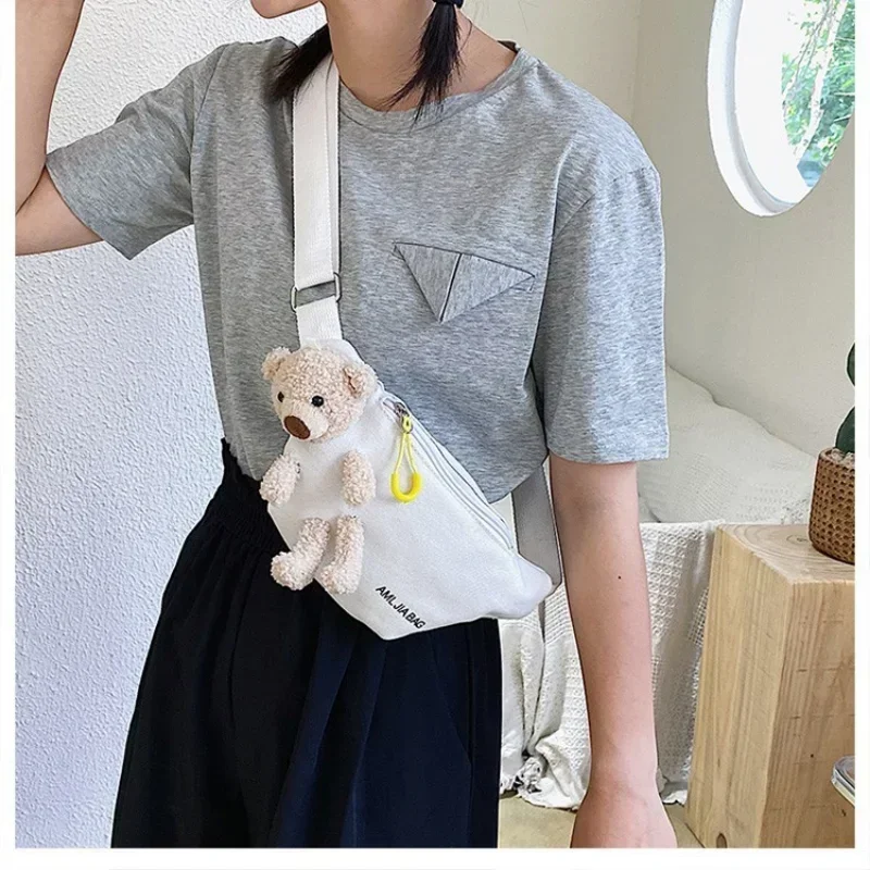 Riñonera de lona infantil – Estampado oso cruzado - imagen 2