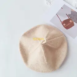 QX2D Gorro de bebé color sólido Otoño