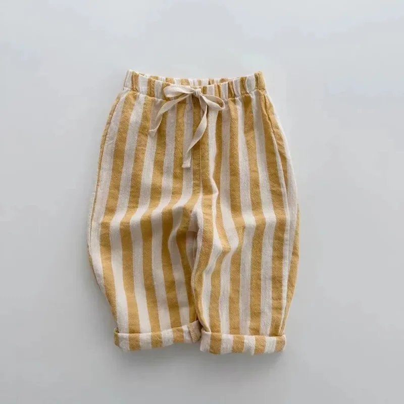 Pantalones de bebé a rayas sueltos para primavera y verano - imagen 4