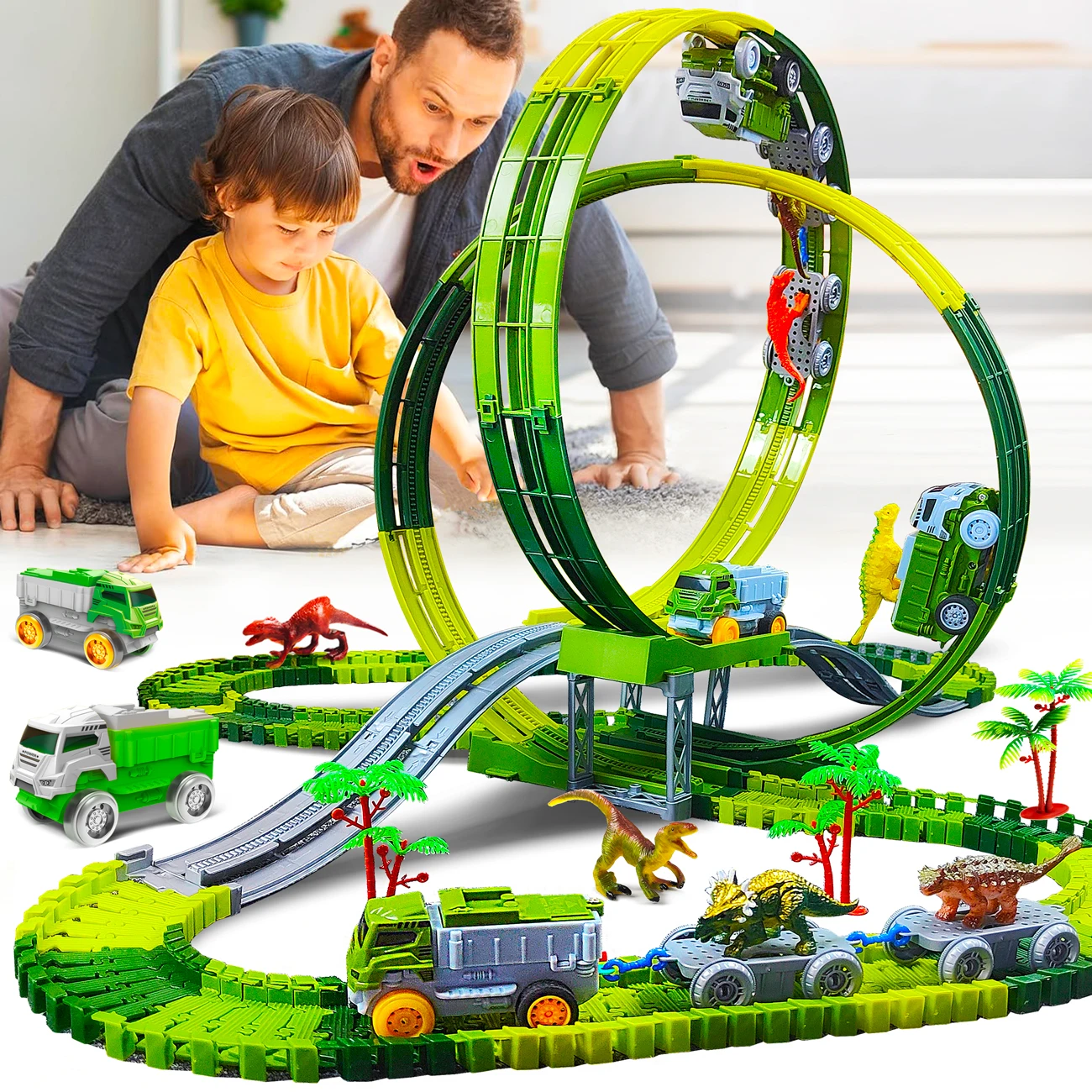 Tren eléctrico de dinosaurio infantil – Juguete educativo con magia de escalada - imagen 4