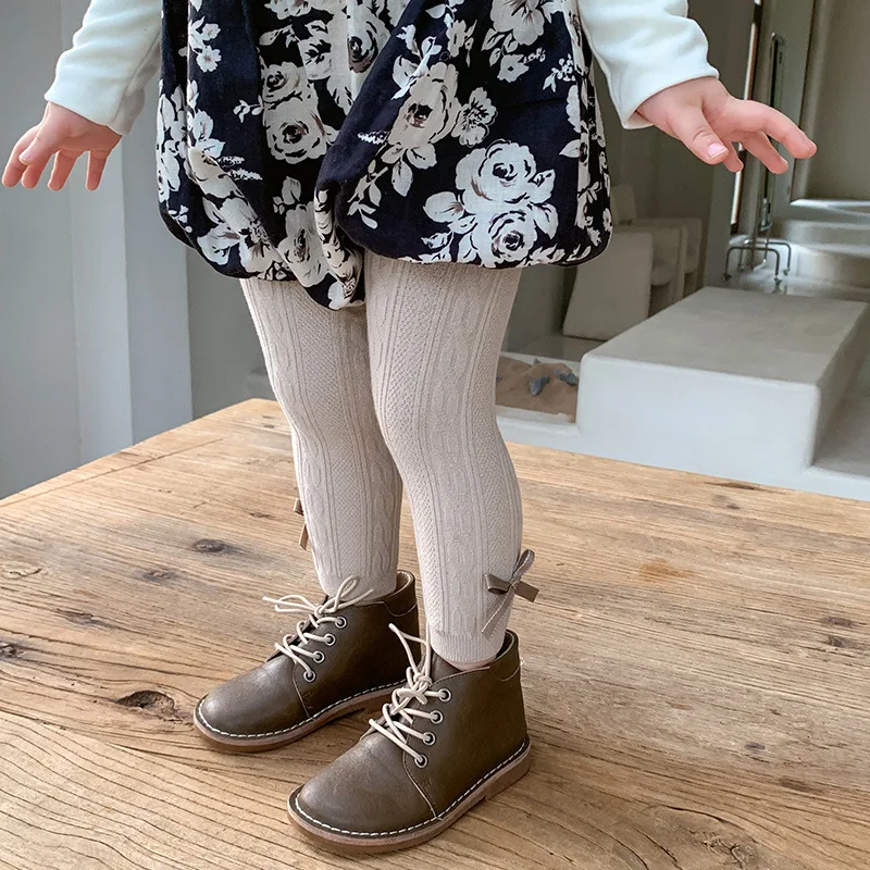 Pantimedias de algodón lisas para recién nacida niña - imagen 5