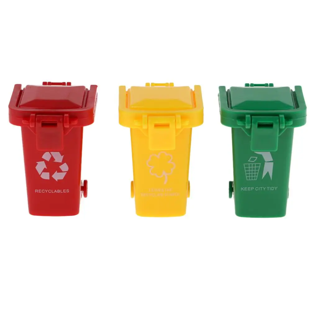 Mini botes de basura de plástico didácticos para casa de muñecas - imagen 5