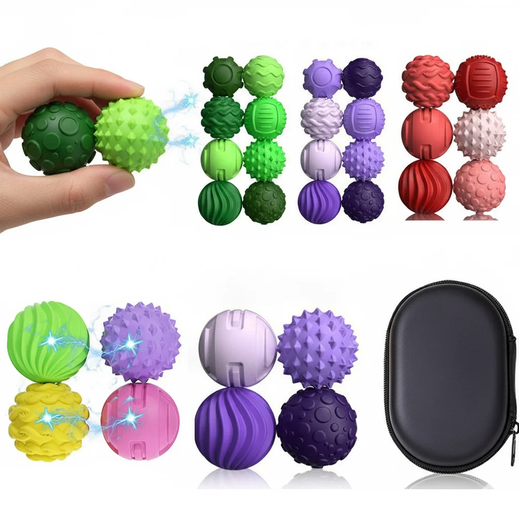 Bolas antiestrés de silicona con textura sensorial para mano - imagen 4