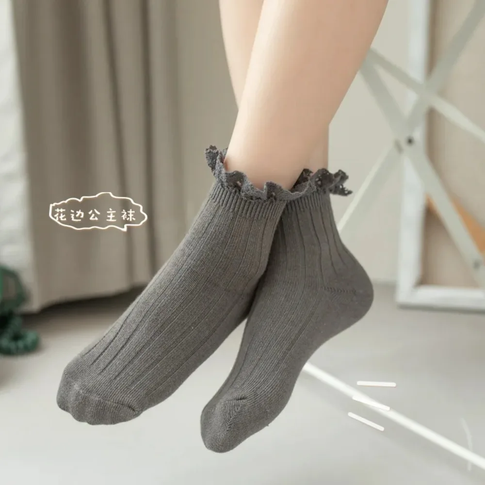Calcetines de bebé con encaje y volantes vintage para otoño e invierno