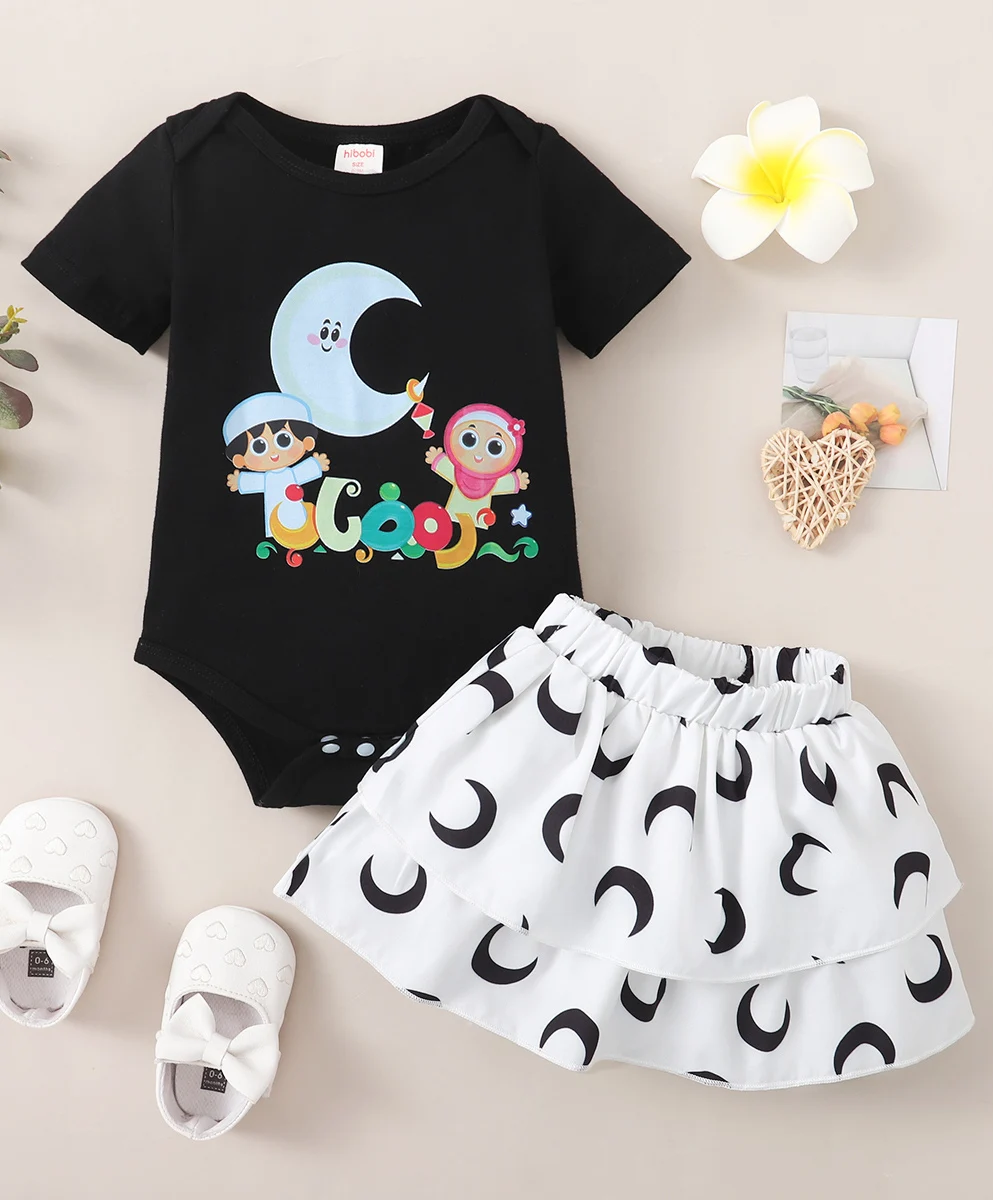 Conjunto bebé niña Ramadán falda blanca y top de manga corta - imagen 2