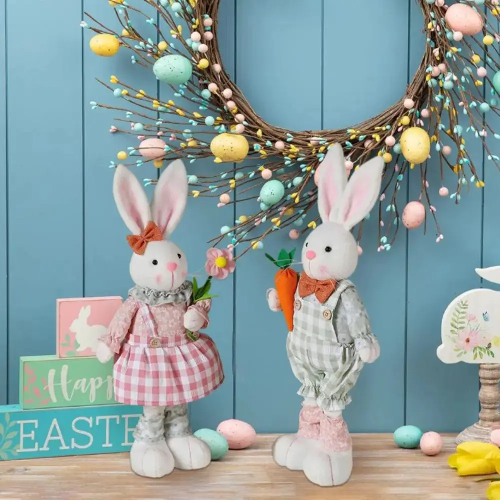 Conejo de Pascua decorativo con patas largas ajustables - imagen 2