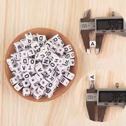 Cuentas acrílicas cuadradas A-Z 10x10 mm - para joyería casera