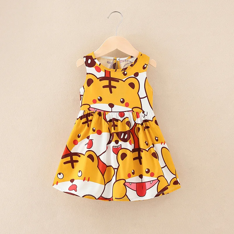 Vestido verano de algodón sin mangas para niña