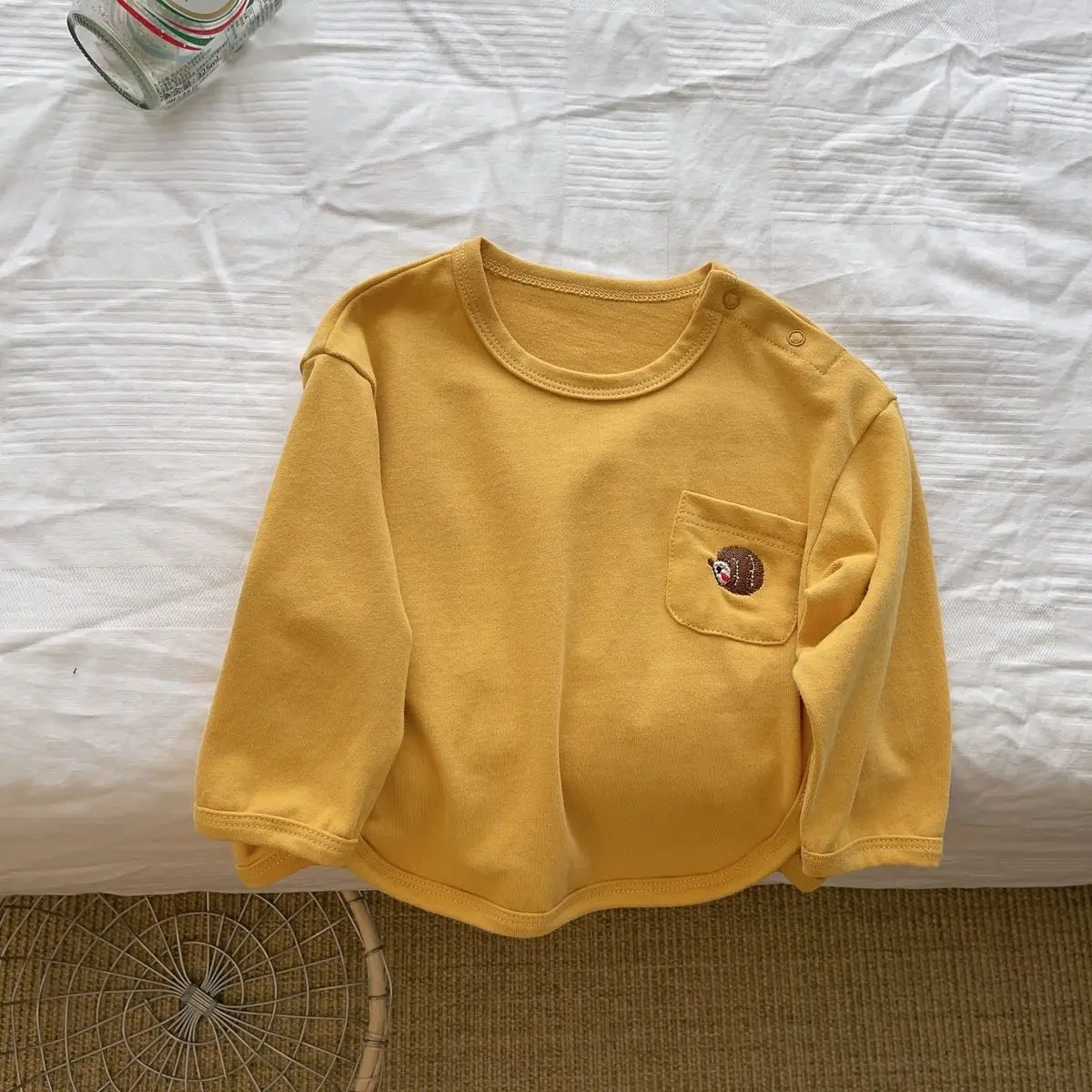 Camiseta de algodón holgada para niños y niñas de primavera y otoño