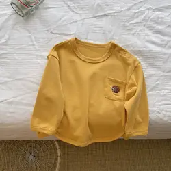 Camiseta de algodón holgada para niños y niñas de primavera y otoño