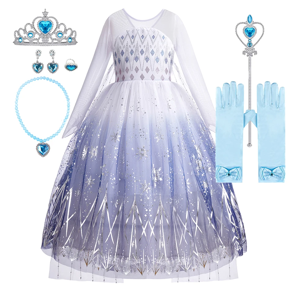 Disfraz de Elsa Frozen con capa para niña