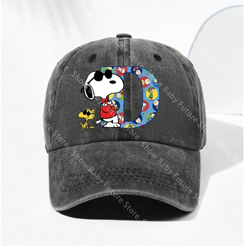 Gorra de béisbol Snoopy estilo vintage lavada con letras - imagen 2
