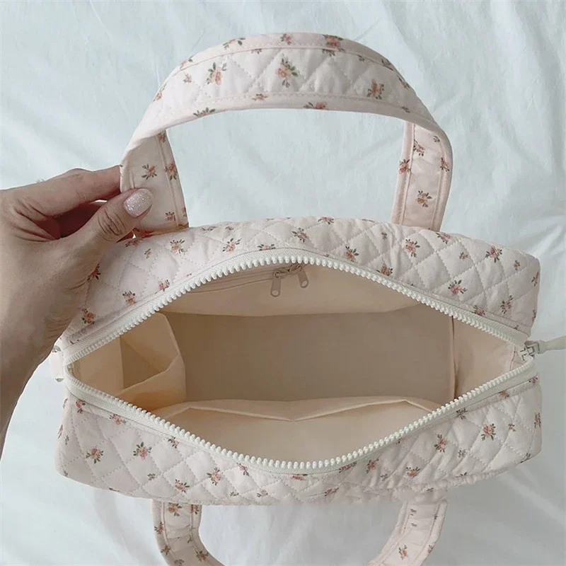 Bolso pañalera floral rosa bandolera ligera para mamá - imagen 3